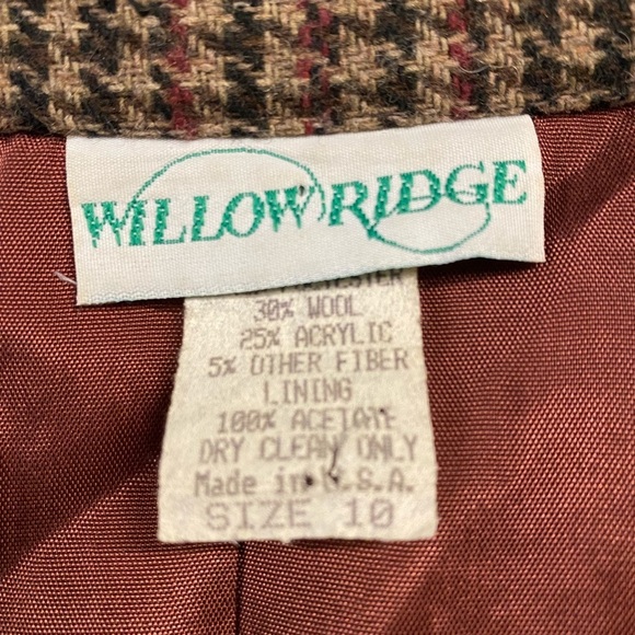 Vintage Willow Ridge Maroon/Brown Blazer Sz 10 - Picture 5 of 6